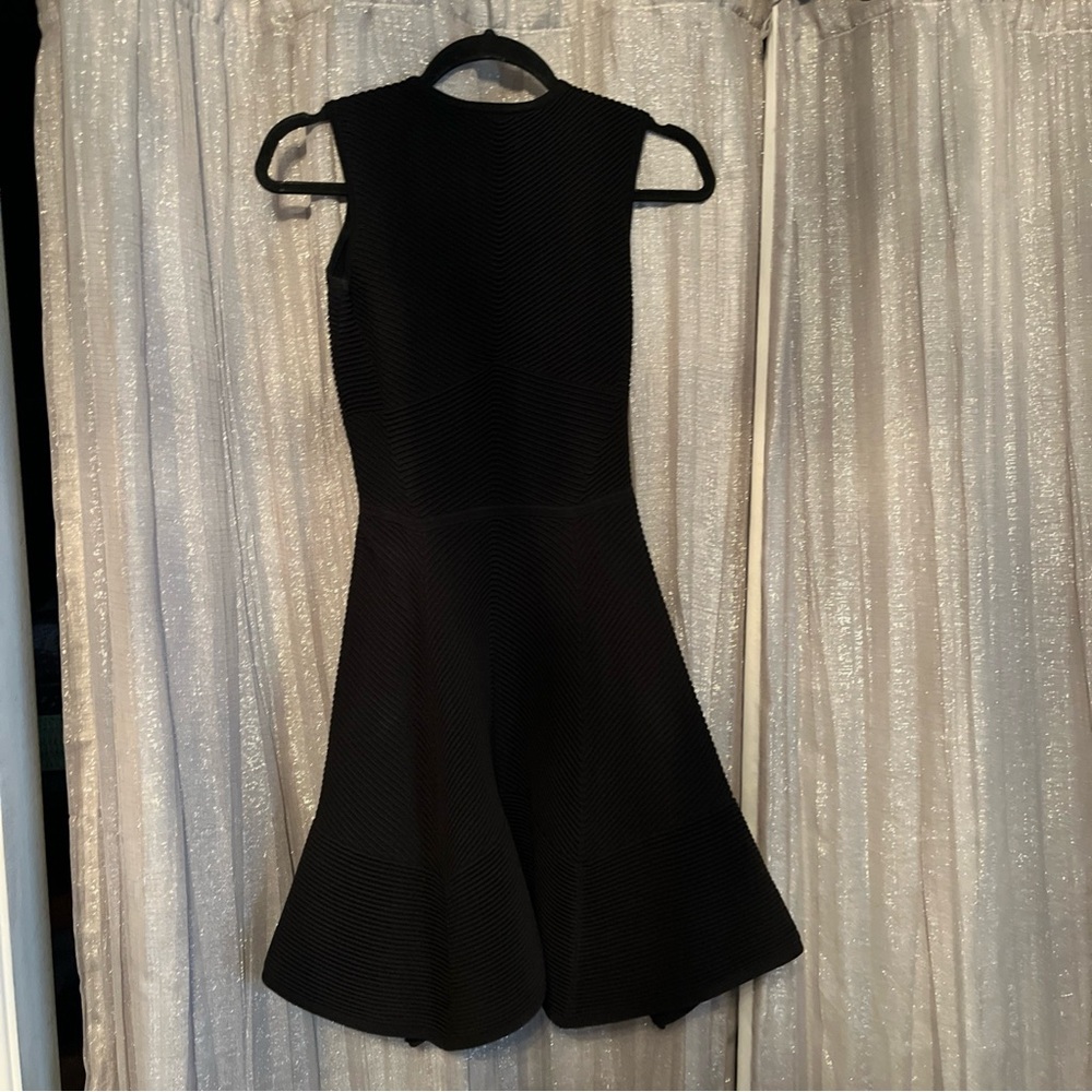 Torn by Ronny Kobo Black Textured Mini Dress